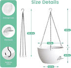 13 Inch 2 Pack Large Self Watering Hanging Planters - Image 5