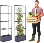 GENMOUS 2 Pack Rectangle 4 Tier Tomato Planter, Raised Garden Bed Tall 45'' by GenMousCo