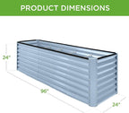 Best Choice Products 8x2x2ft Raised Outdoor Metal Garden Bed, Deep Root Box - Image 3