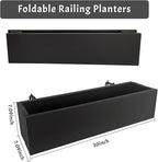 2 Pack Metal Railing Planter Box, 30 Inch Balcony Planters - Image 2