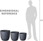 Kante 20", 13.4" Dia Round Concrete Planters, Outdoor Indoor Modern Decorative - Image 10