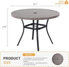 VICLLAX Round Patio Table with Adjustable Umbrella Hole, All Weather Outdoor - Image 3