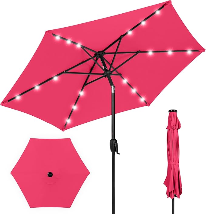 Best Choice Products 7.5ft Outdoor Solar Market Table Patio Umbrella by BestChoiceProducts