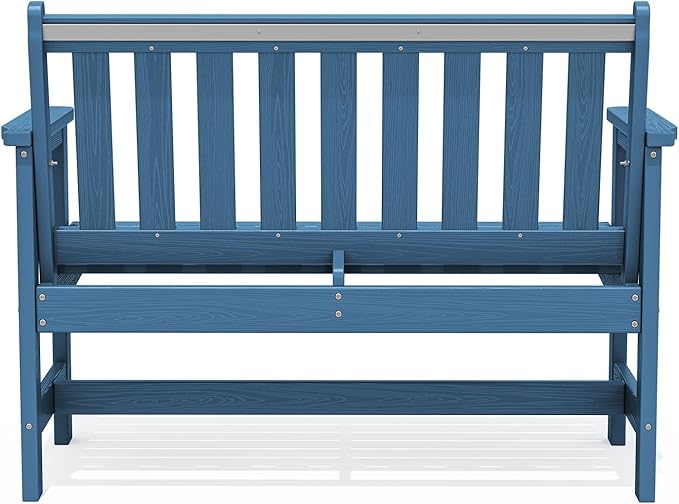 SERWALL Outdoor Bench, HDPE Outdoor Benches Weatherproof, 2-Person Garden Bench - Image 10