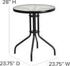 Flash Furniture Bellamy 23.75" Round Indoor/Outdoor Tempered Glass Metal Frame - Image 3