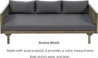 Merax Outdoor 3 Seater Daybed, Acacia Wood Day Bed Couch Sofa - Image 3