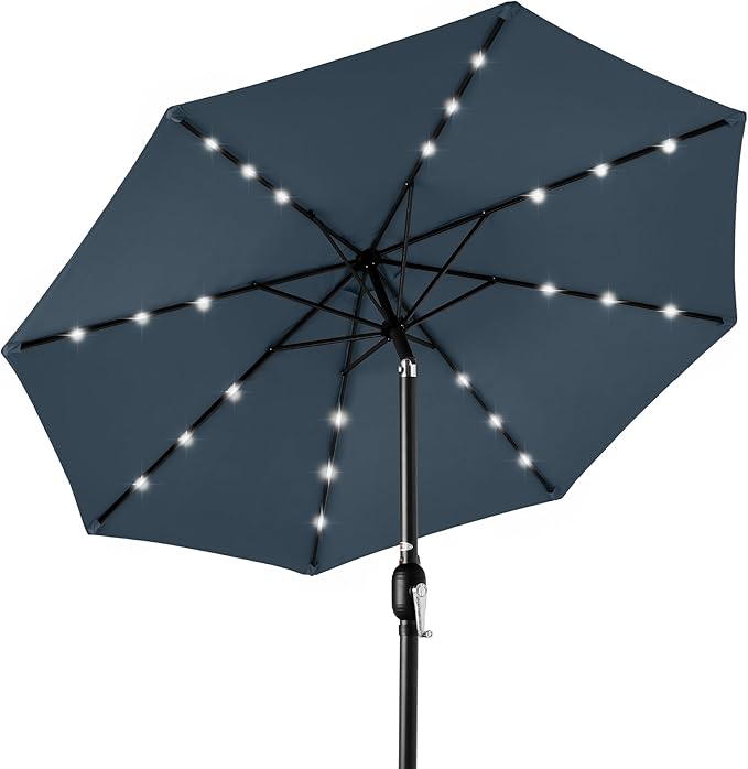 Best Choice Products 10ft Solar Polyester LED Lighted Patio Umbrella w/Tilt by BestChoiceProducts