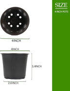 100 Packs 4 Inch Nursery Pots, 4 5 6 Inches Plastic Nursery Pots - Image 2