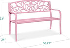 Best Choice Products Outdoor Bench Steel Garden Patio Porch Furniture - Image 2