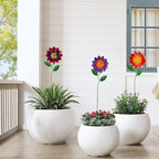 Metal Flowers for Outside, 3 Pack Flowers Decorative Garden Stakes Spring Decor - Image 5