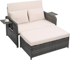 VINGLI Patio Daybed, Wicker Outdoor Daybed by VINGLI