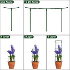 36 Packs Plant Support Stake, Half Round Stackable 3 Tier Garden Flower Support - Image 4