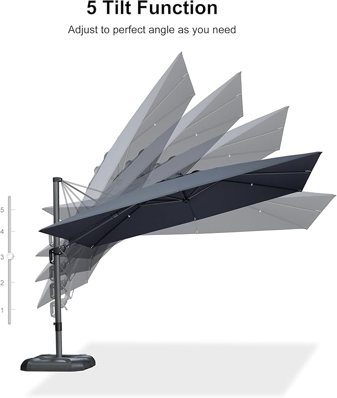 PURPLE LEAF 11' X 8' Left-right Tilting Patio Umbrella Outdoor Cantilever - Image 9