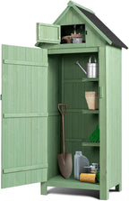 VINGLI Outdoor Wooden Storage Shed, Garden Shed Outside Tool Cabinet by VINGLI