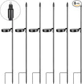 6 Pack Solar Stake Lights Outdoor Decorative Metal Ground Pathway LED Stake by Glooglitter