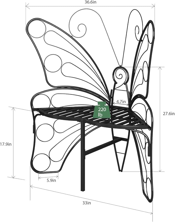 Butterfly Shaped Outdoor Bench, Butterfly Chair Butterfly Bench Outdoor - Image 3