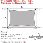 SUNNY GUARD Waterproof Sun Shade Sail 7' x 7' Cream Rectangle UV Block Sunshade - Image 5