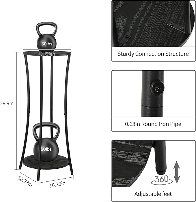 YINMIT Plant Stand Indoor, Round Potted Holder Rack, Flower Pot Stand Shelf - Image 4