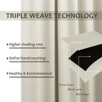 NICETOWN Outdoor Curtain for Patio Waterproof 108" Long, Triple Weave Stainless - Image 6