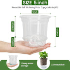 MIXC 12 Packs 5 Inch Self Watering Pots - Image 4