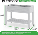 Raised Garden Bed with Legs, 33.66" Tall Self-Watering Resin Planter Box with - Image 4