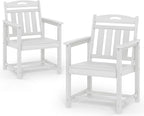 Patio Chairs Set of 2, HDPE Outdoor Dining Chairs by Suunyn