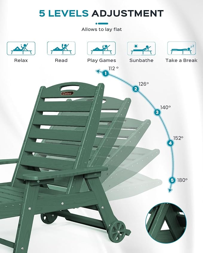 Ciokea Lounge Chair Outdoor, Oversized Chaise Lounge Chair - Image 4