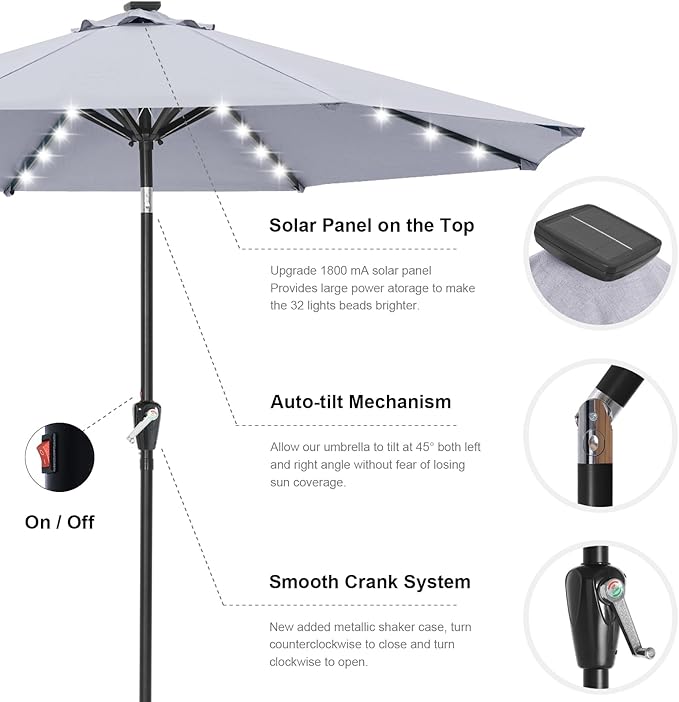 ABCCANOPY 10FT Durable Solar Led Patio Umbrellas - Image 6