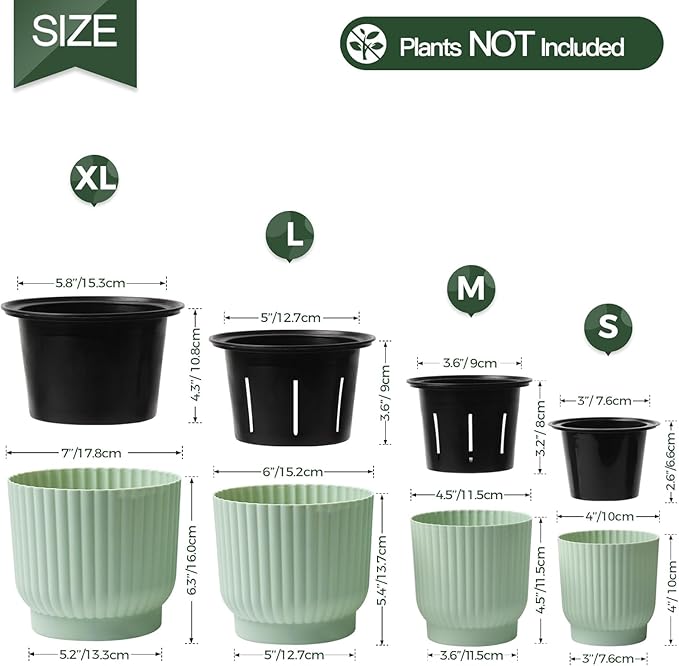 T4U 4 Inch Plant Pots Self Watering, 6 Pack African Violet Pots, Small Plant - Image 3