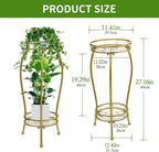 Plant Stand Indoor Outdoor 2 Tier 27'' Tall Metal Potted Rack Flower Pot Stand - Image 2