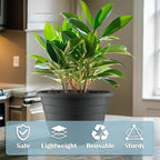 5 Pack 10 Inch Plant Pots for Indoor Outdoor, Plastic Floor Planters - Image 5