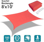 KANAGAWA Sun Shade Sail 8'x10' Scarlet Rectangle UV Block Canopy Awning Shelter - Image 2
