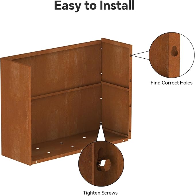 Cor Ten Steel Planters – 32x12x24H Inch Rectangular Planter Box | - Image 7