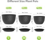 12/10/9 inch Large Plant Pots, 3 Pack Wide Flower Pots - Image 2