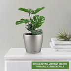 Dexceder 9x8 Inches Self Watering Planter Metallic Matte Indoor Outdoor - Image 6