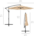 Best Choice Products 10ft Offset Cantilever Hanging Market Patio Umbrella - Image 7