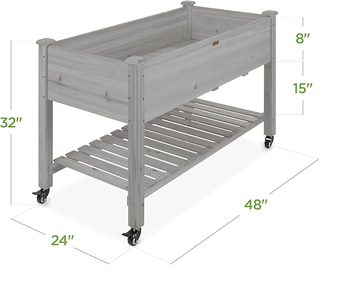 Best Choice Products Raised Garden Bed 48x24x32-inch Mobile Elevated Wood - Image 7
