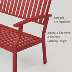 Outdoor Bench Weatherproof Aluminum Patio Garden Bench, Patio Loveseat - Image 4