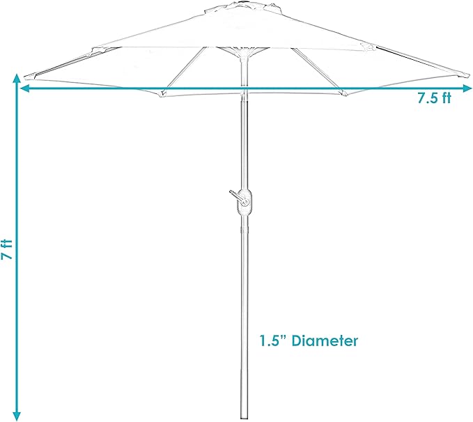 Sunnydaze Outdoor Patio Umbrella - Image 5