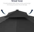 Best Choice Products 9x12ft LED Cantilever Patio Umbrella w/Base Included & - Image 7