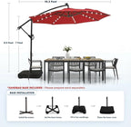 wikiwiki 10ft Solar LED Patio Umbrella - Image 5