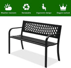 VINGLI 47'' Outdoor Bench, Weather Resistant Garden Patio Bench Powder Coated - Image 6