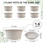 6 Pack 10 inch Plant Pot, Outdoor Pots - Image 2