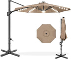 Best Choice Products 10ft Solar LED Cantilever Patio Umbrella, 360-Degree by BestChoiceProducts