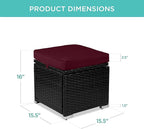 Best Choice Products Set of 2 Wicker Ottomans, Additional Seating, Side Table - Image 2