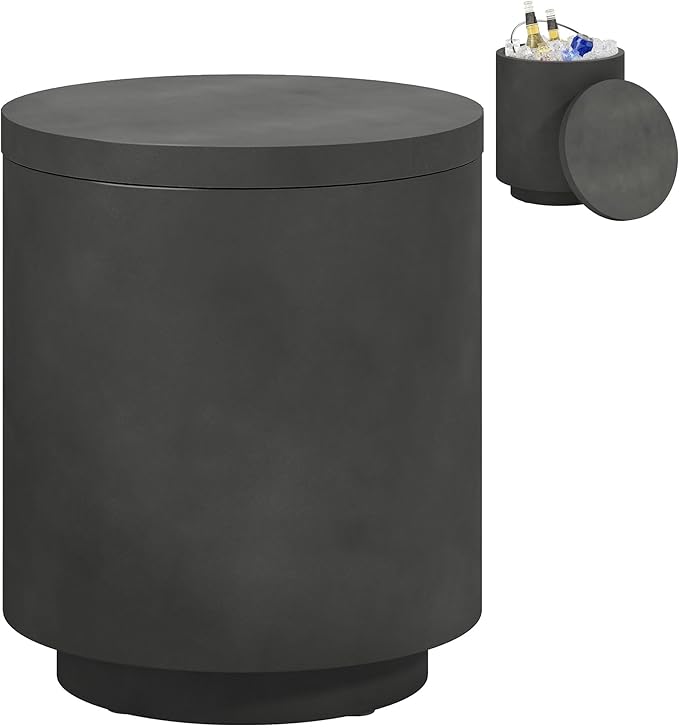 HOMCOM 2.6 Gal Outdoor Cooler Side Table, 3-in-1 Cool Coffee Table by HOMCOM