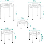 5-Pack Metal Plant Stands for Outdoor Indoor, Anti-Rust Iron Flower Pot Stand - Image 4