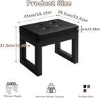 IBUYKE 16 Inch Small Foot Stool Ottoman, Rectangle PU Faux Leather Foot Rest - Image 3