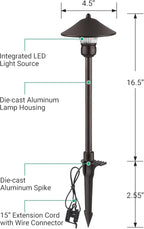 EDISHINE Low Voltage Pathway Lights, 3W 150 LM 3000K 16.5“ Tall LED Landscape - Image 7