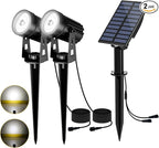 T-SUN Solar Spotlights Outdoor Waterproof, 2-in-1 Solar Landscape Spotlights by T-SUN
